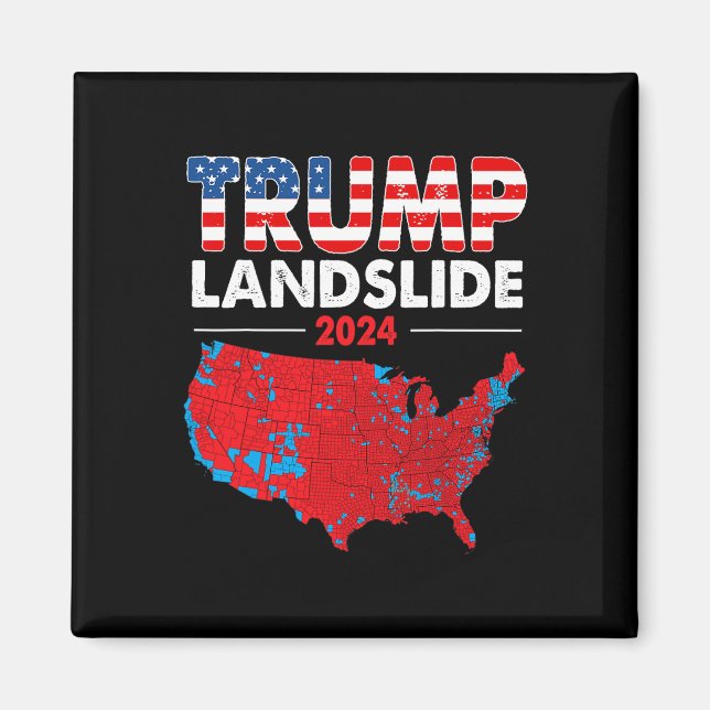 Aimant Carte électorale 2024 Trump Défilé Élections rouge (Devant)