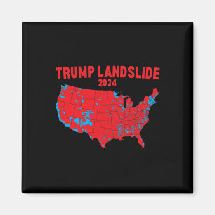 Aimant Carte électorale 2024 Trump Défilé Élections rouge