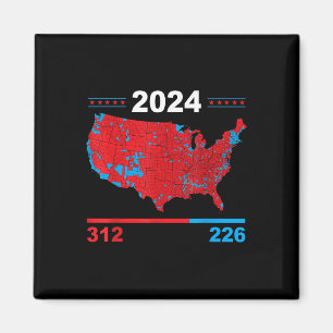 Aimant Carte électorale Trump 312 Red Résultats des élect