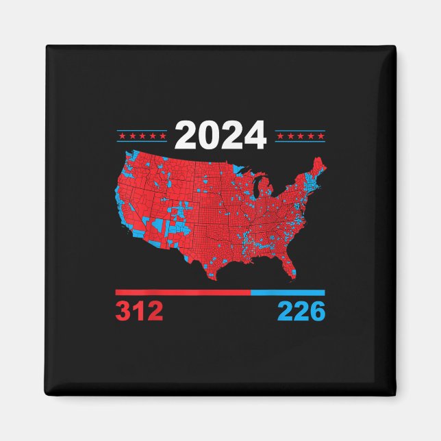 Aimant Carte électorale Trump 312 Red Résultats des élect (Devant)