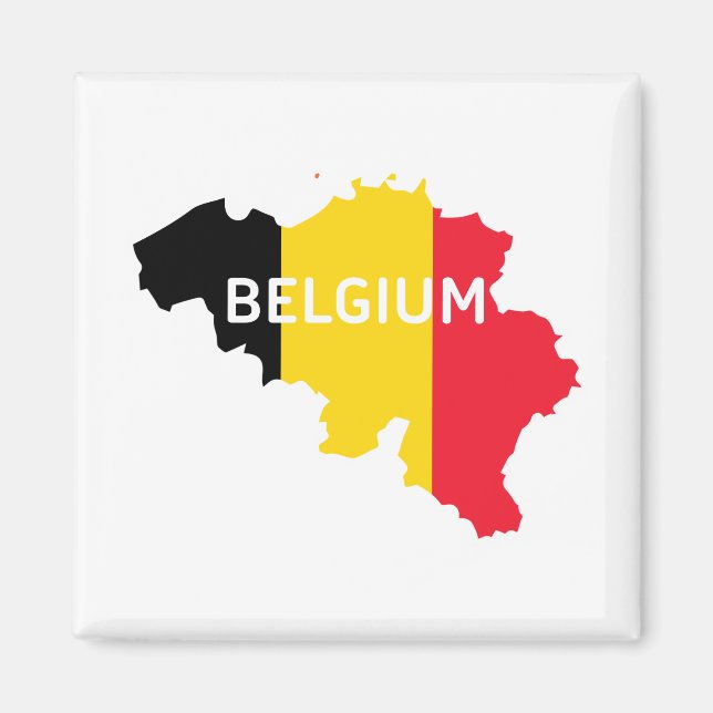 Aimant Carte et drapeau de la Belgique (Devant)