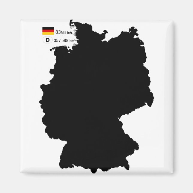 Aimant carte et quelques faits de l'Allemagne (Devant)