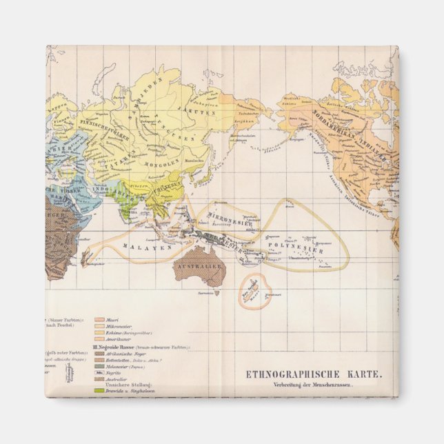 Aimant Carte ethnographique du monde (Devant)