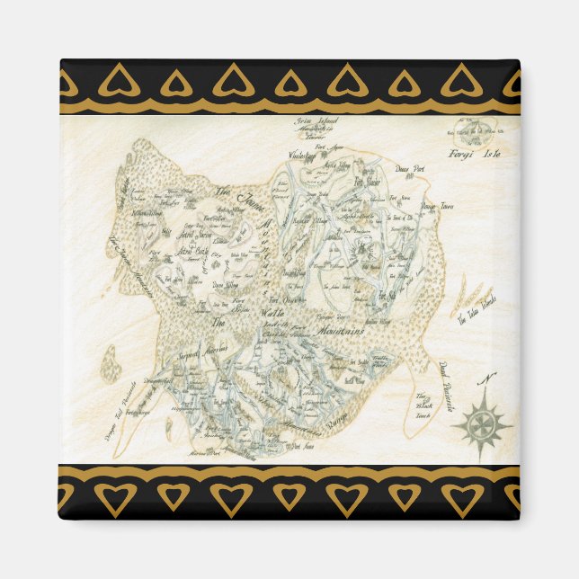 Aimant Carte étiquetée de Trino (Devant)