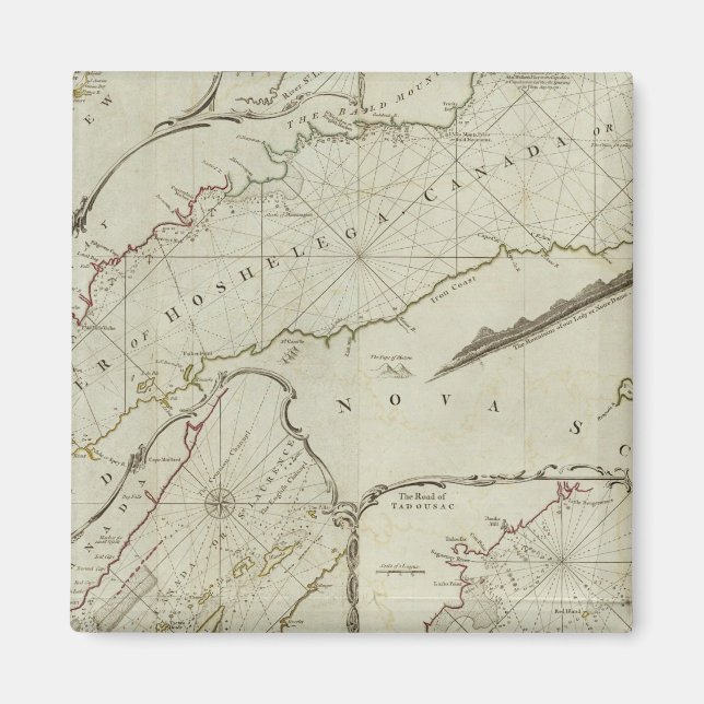 Aimant Carte exacte de la rivière St Laurence (Devant)