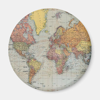 Aimant Carte générale vintage du monde