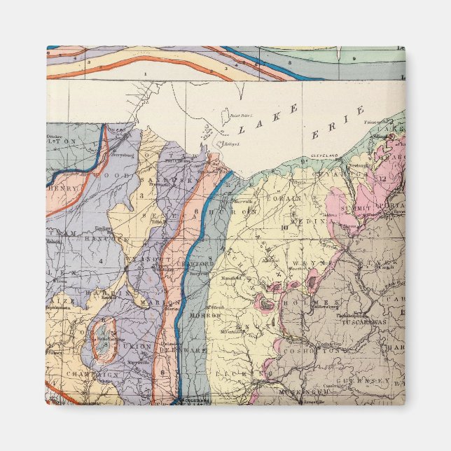 Aimant Carte géologique de l'Ohio (Devant)