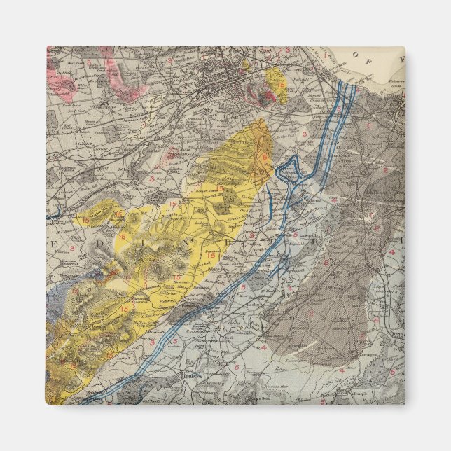 Aimant Carte géologique d'Édimbourg (Devant)