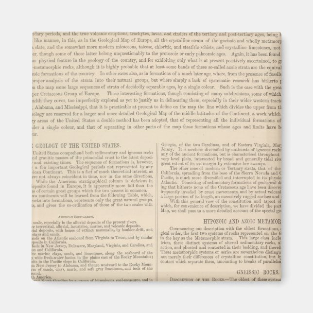 Aimant Carte géologique des États-Unis 2 (Devant)