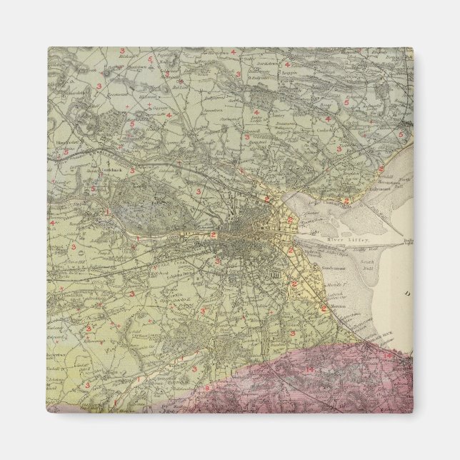 Aimant Carte géologique Dublin (Devant)