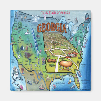 Aimant Carte Géorgie USA