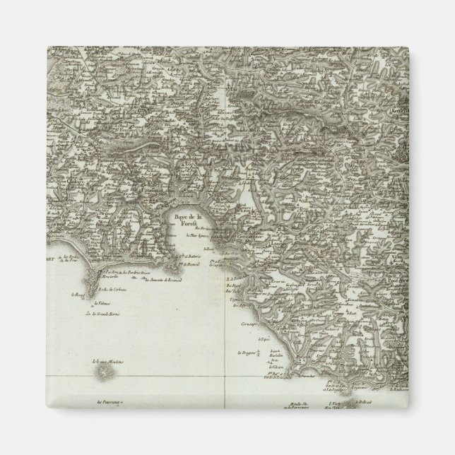 Aimant Carte gravée de France 2 (Devant)