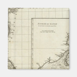 Aimant Carte gravée de l'Inde