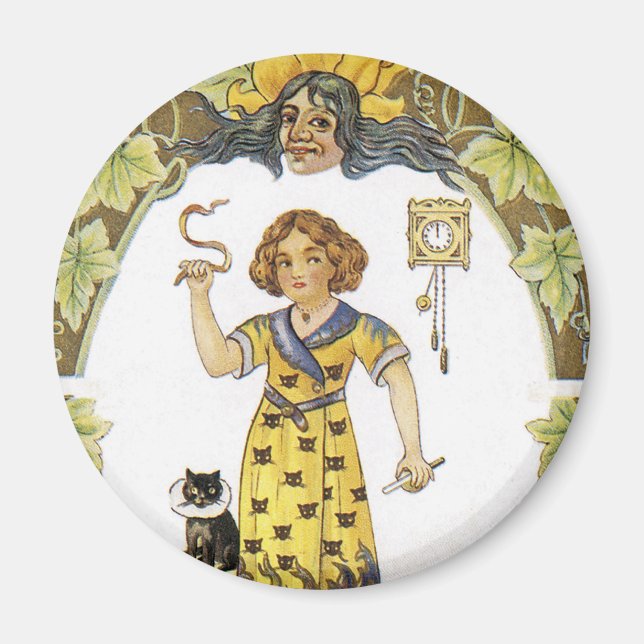 Aimant Carte Halloween vintage (Devant)