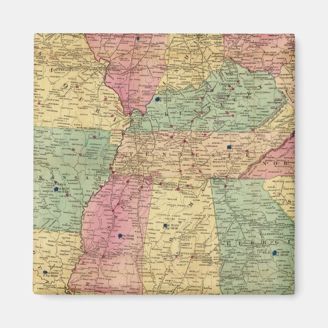 Aimant Carte historique et militaire des États-Unis (Devant)