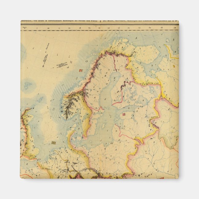 Aimant Carte hydrographique de l'Europe (Devant)