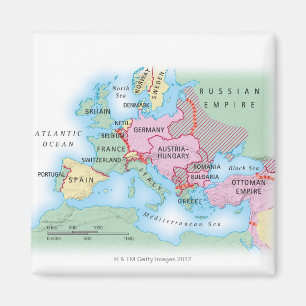 Aimant Carte illustrée de l'Europe