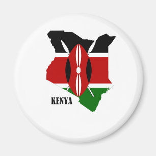 Aimant Carte kenyane et drapeau