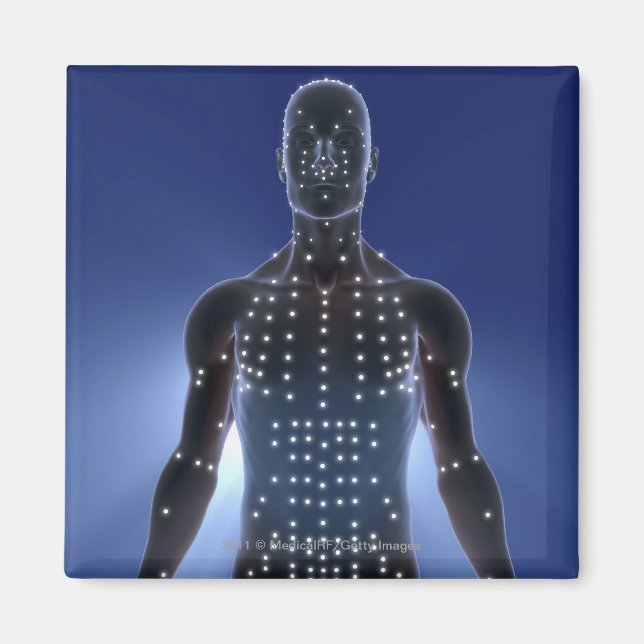 Aimant Carte lumineuse des points d'acupuncture (Devant)