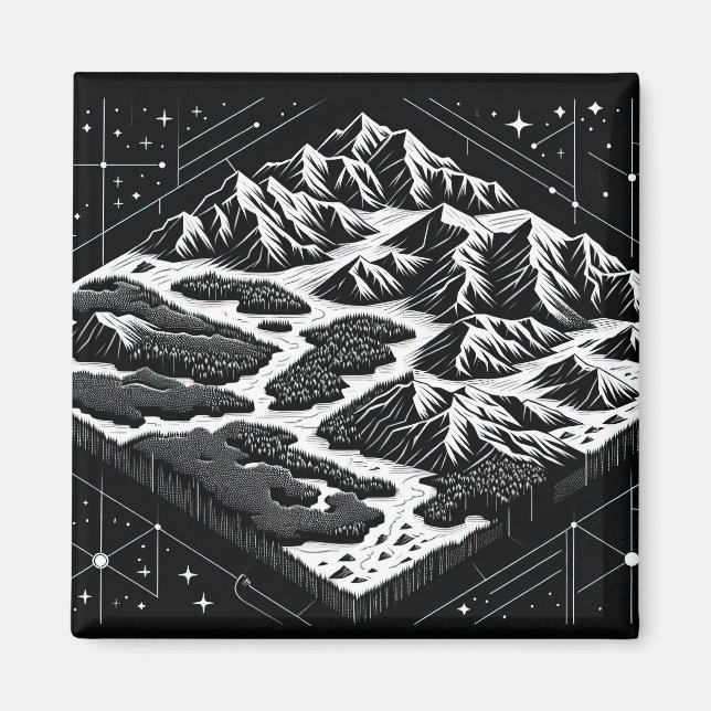 Aimant Carte Magic Mountain (Devant)