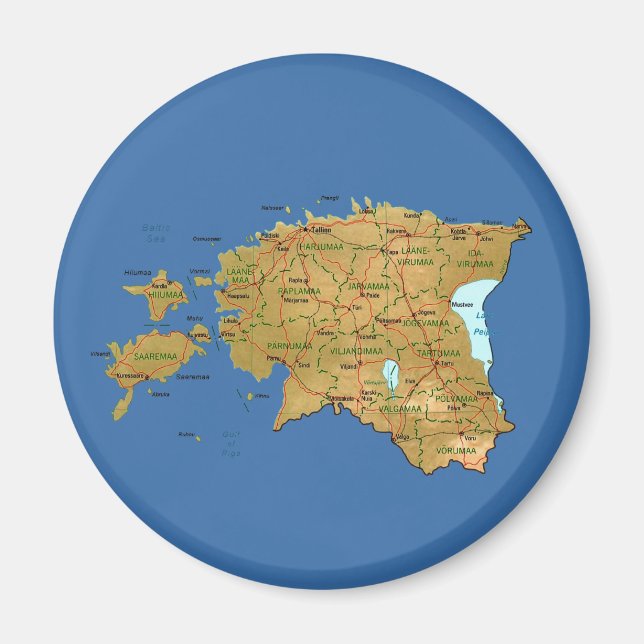 Aimant Carte magnétique Estonie (Devant)