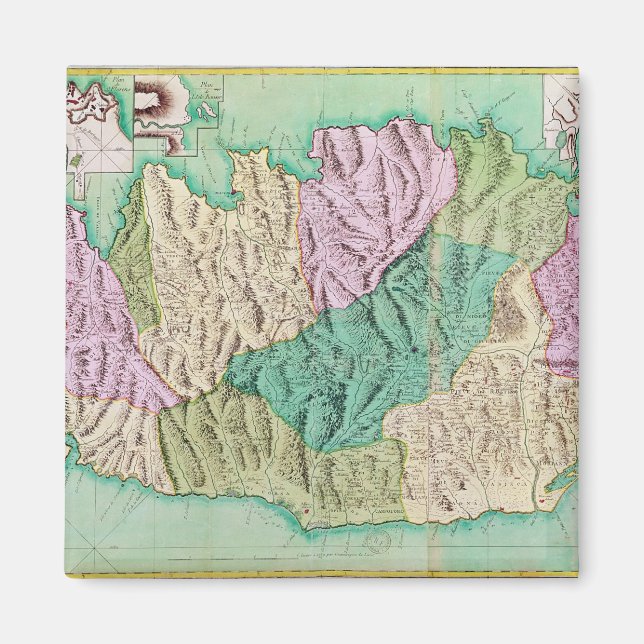 Aimant Carte militaire de Corse, 1768 (Devant)