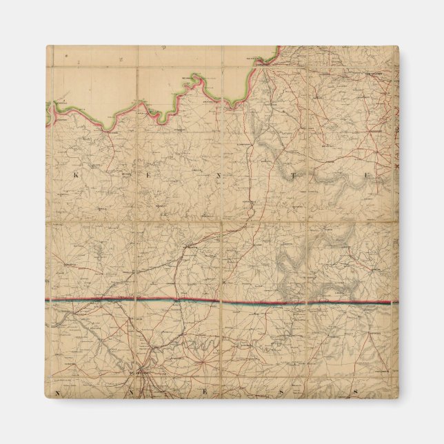 Aimant Carte militaire des États du Kentucky (Devant)