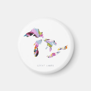 Aimant Carte miniature Silhouette des Grands Lacs