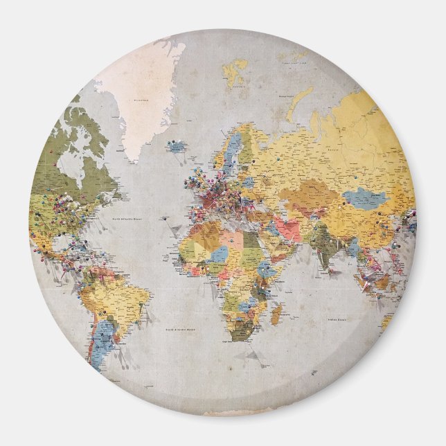 Aimant carte mondiale (Devant)