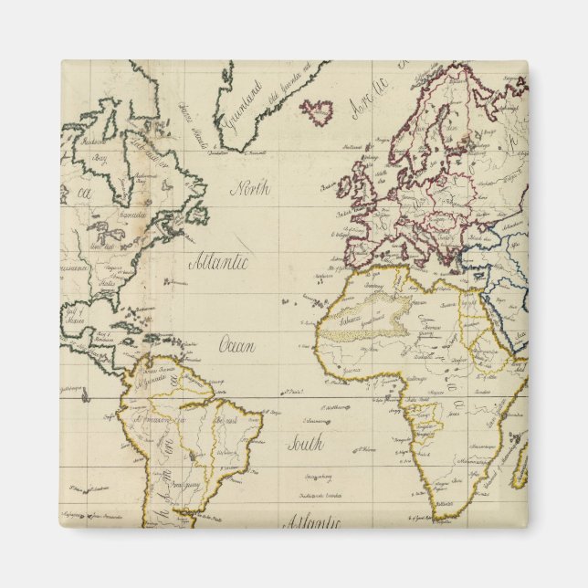 Aimant Carte mondiale (Devant)