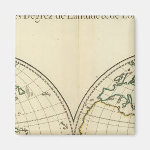 Aimant Carte mondiale avec Latitude et Longititude