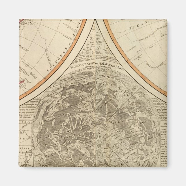 Aimant Carte mondiale de l'hémisphère sud (Devant)