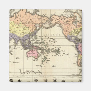 Aimant Carte mondiale des styles vestimentaires