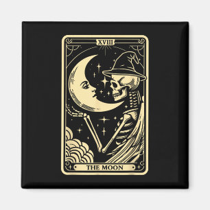 Aimant Carte Moon Tarot Halloween Skeleton Witch Men W