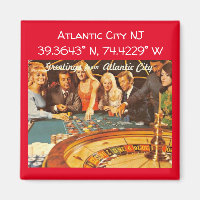 Carte NJ de Atlantic City Coordonnées Style Vintag