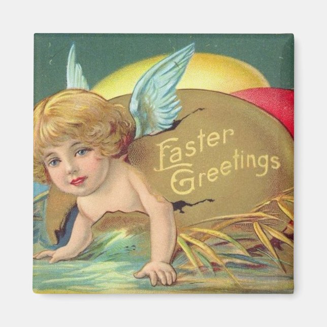 Aimant Carte Pâques vintage (14) (Devant)