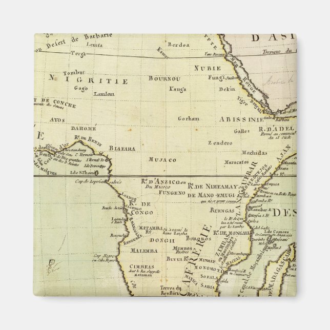 Aimant Carte physique de l'Afrique (Devant)