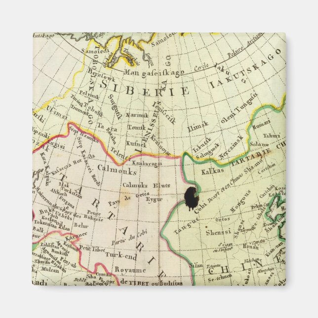 Aimant Carte physique de l'Asie (Devant)