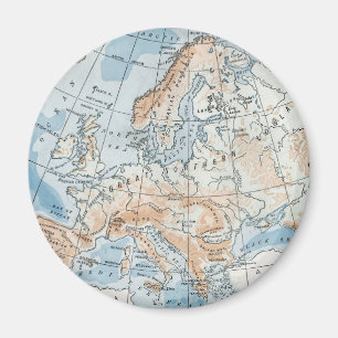 Aimant Carte physique de l'Europe (1916)