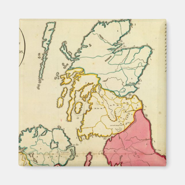 Aimant Carte plate Îles britanniques (Devant)