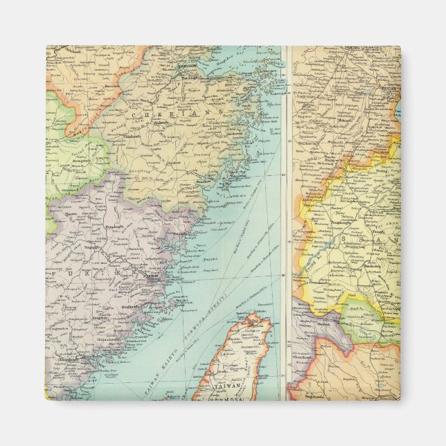 Aimant Carte politique de la Chine orientale (Devant)