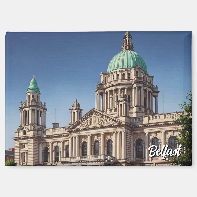 Aimant Carte postale de l'hôtel de ville de Belfast (Recto)