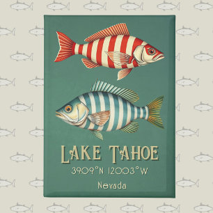 Aimant Carte postale de poissons du lac Tahoe Nevada