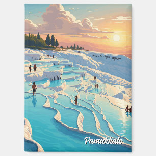 Aimant Carte postale de voyage de Pamukkale Turquie