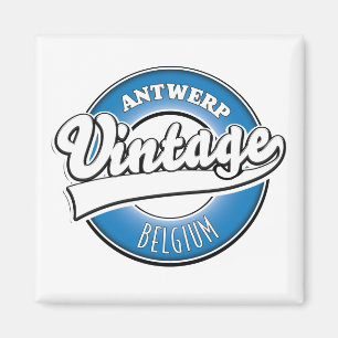 Aimant Carte postale du logo vintage d'Anvers Belgique