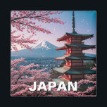 Aimant Carte postale du Mont Fuji Fujisan<br><div class="desc">Le Mont Fuji et les fleurs de cerisiers sont deux des symboles les plus emblématiques du Japon, et ensemble, ils créent une scène époustouflante et intemporelle qui attire les visiteurs du monde entier. S'élevant à 3 776 mètres, le Mont Fuji est le plus haut sommet du Japon et un volcan...</div>