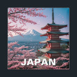 Aimant Carte postale du Mont Fuji Fujisan<br><div class="desc">Le Mont Fuji et les fleurs de cerisiers sont deux des symboles les plus emblématiques du Japon, et ensemble, ils créent une scène époustouflante et intemporelle qui attire les visiteurs du monde entier. S'élevant à 3 776 mètres, le Mont Fuji est le plus haut sommet du Japon et un volcan...</div>