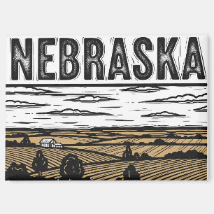 Aimant Carte postale Grunge Nebraska en détresse