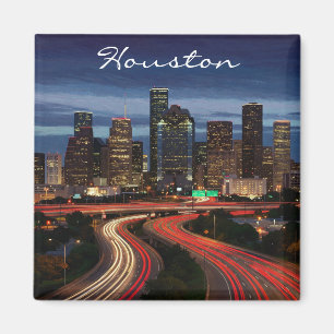 Aimant Carte postale Houston Texas Night
