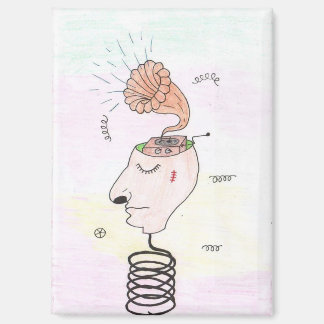 Aimant Carte postale "Musique dans ma tête"
